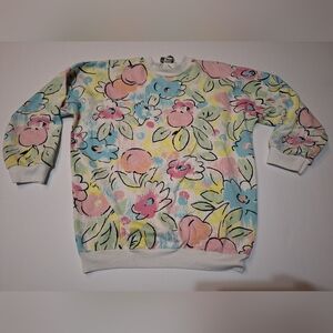 Vintage Dream weaver pastel abstract floral Cottagecore print Size Medium